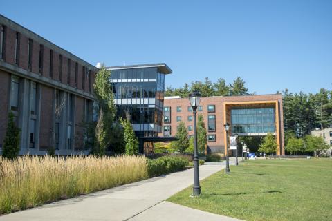 The Ely Campus Center with University Hall in the background