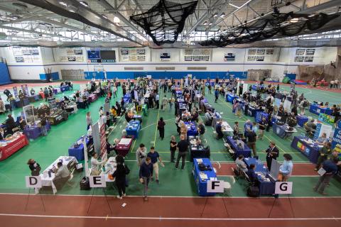 The Criminal Justice Career Fair in the Woodward Center at Westfield State University, Oct. 2023