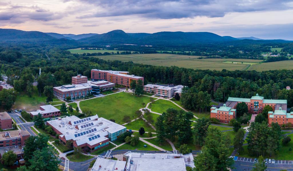 Aerial image of the Westfield State campus